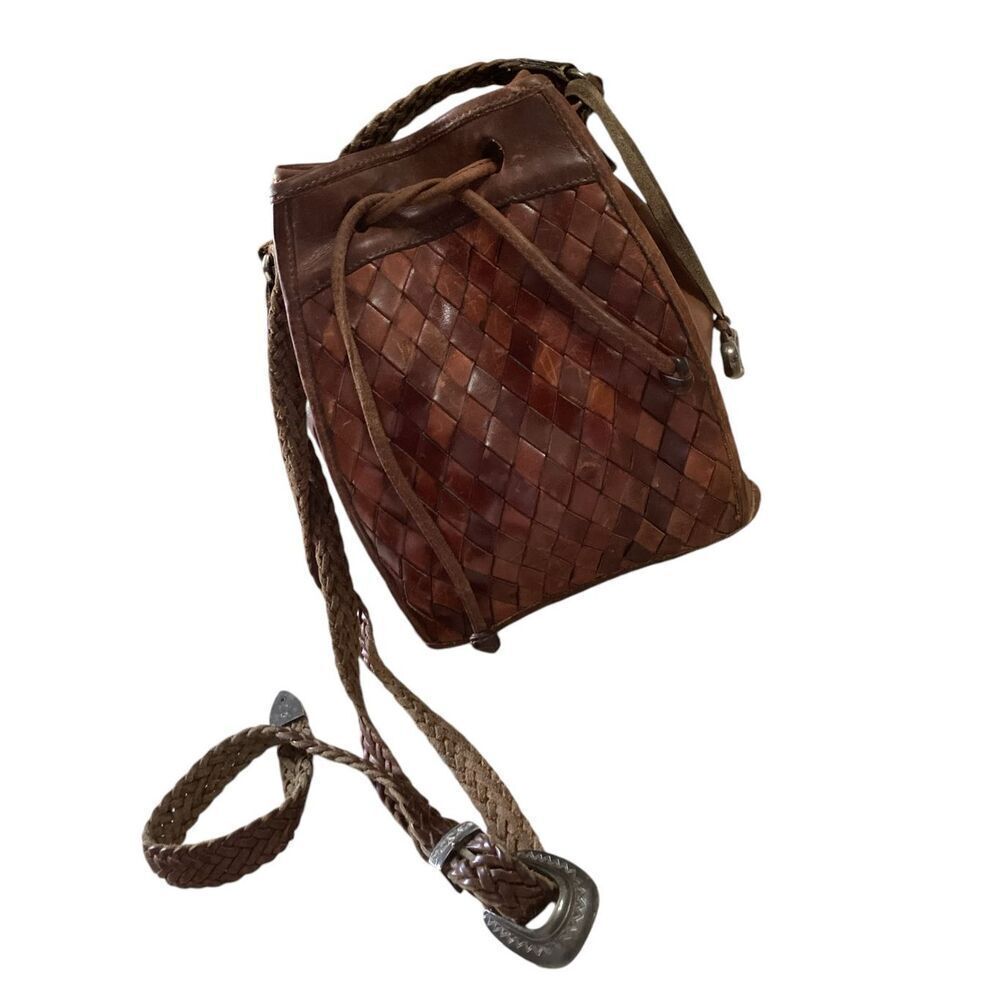 Vintage Brighton Woven Drawstring Handbag